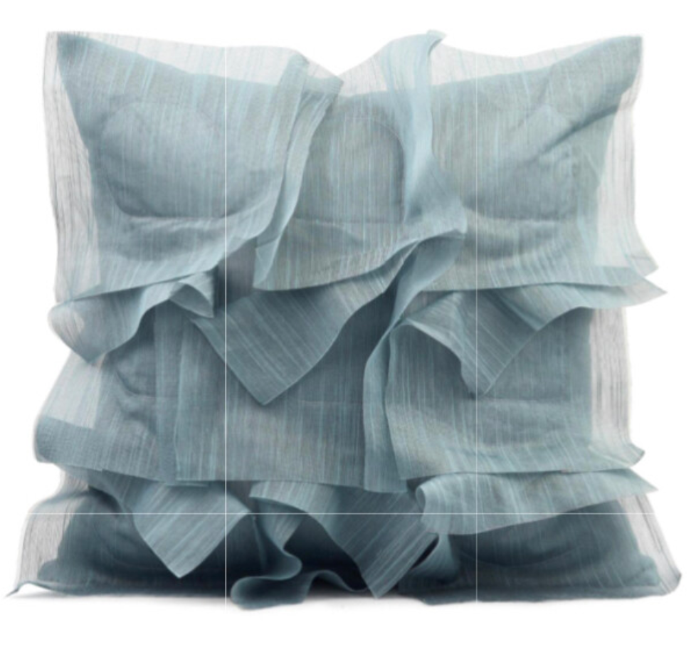 Blue Ruffle Pillow