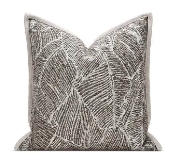 Stitched Grey Pillow Cover