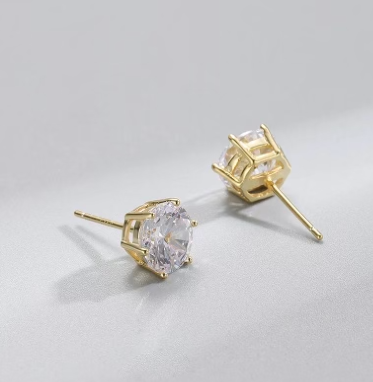 Ocean Gold Stud Earrings