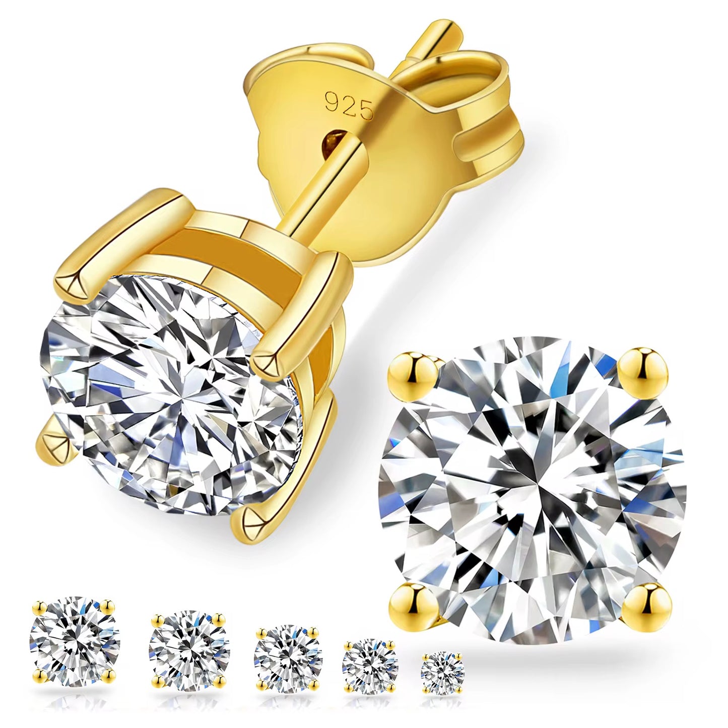 Ocean Gold Stud Earrings