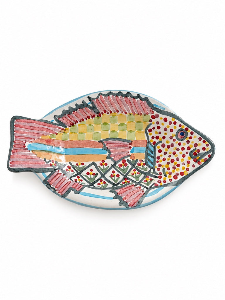 Vintage 1994 MacKenzie-Childs Hand-Painted Fish Dish