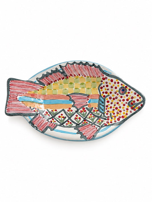 Vintage 1994 MacKenzie-Childs Hand-Painted Fish Dish