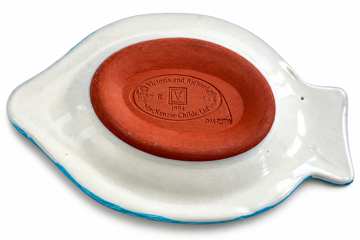 Vintage 1994 MacKenzie-Childs Hand-Painted Fish Dish