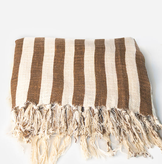Stripe Linen Throw Blanket