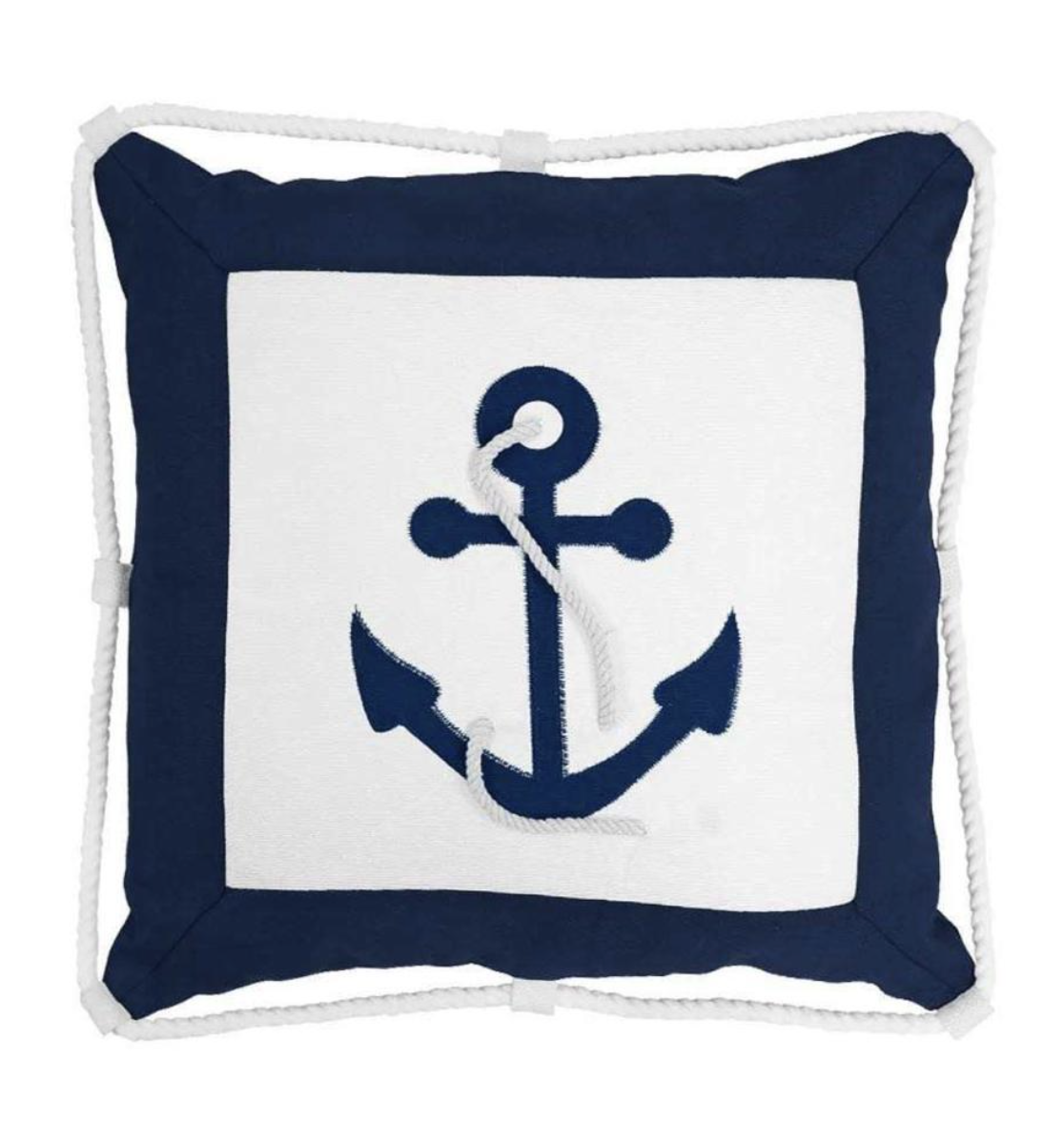 Blue Anchor Pillow 14X14 Indoor