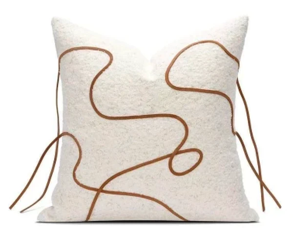 Tan Abstract Lines Pillow