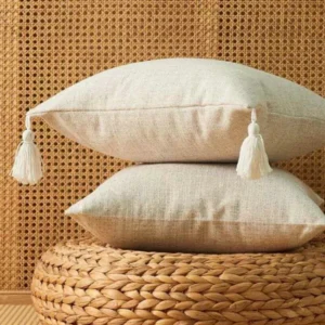 Beige tassel pillows